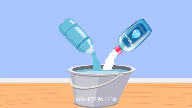 Before you clean the hot tub. You have to mix the vinegar with water. 