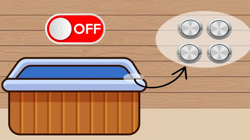 Before starting to clean the hot tub jets, make sure to turn off the hot tub or the jets.